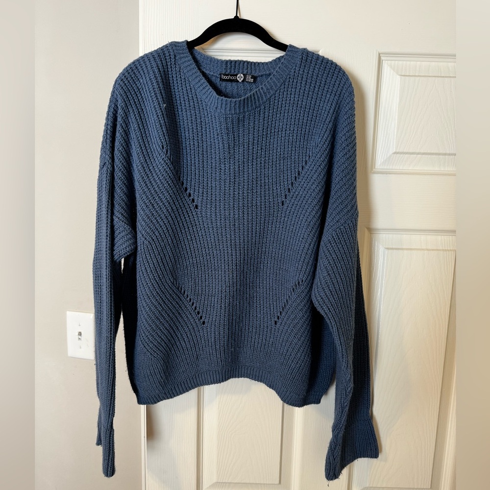 Women's Boohoo Blue Knit Sweater